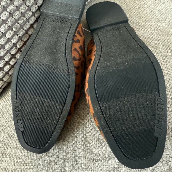 Old Navy brown leopard Faux-Leather Loafer Mule Shoes - Picture 11 of 11